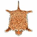 vidaXL Koberec v tvare leoparda, plyšový 139 cm, hnedý
