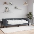 vidaXL Denná posteľ s matracom tmavosivá 90x200 cm zamat