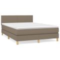 vidaXL Boxspring posteľ s matracom sivohnedý 140x190 cm látka