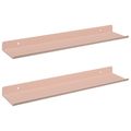 vidaXL Závesná polica 2 ks Ružová 40 x 8,5 x 2,5 cm Oceľ