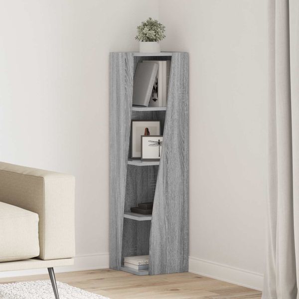 vidaXL Rohová skrinka Sivý Sonoma 27,5x27x102cm Kompozitné drevo