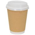 VidaXL Papierové viečka na šálky kávy Ø90 mm 12oz/16oz 1000 ks plast