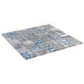 vidaXL Mozaiková dlažba 22 ks 30 x 30 cm Sivá a modrá Sklo