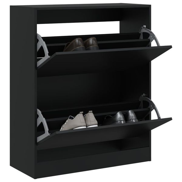 vidaXL Botník čierny 80x34x96,5 cm kompozitné drevo