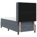 vidaXL Posteľ s pružinovým rámom Tmavo šedá 90 x 190 cm Zamat