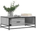 vidaXL Konferenčný stolík sivý sonoma 90x57x35cm kompozit. drevo a kov