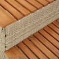 VidaXL vírivka Step Béžová 50x50x50,5 cm polyratan a masívna akácia