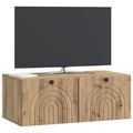 vidaXL Nástenná TV skrinka 78,5 x 41 x 30 cm Dub artisan