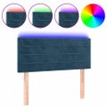 vidaXL Čelo postele s LED tmavomodré 100x5x78/88 cm zamat