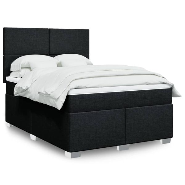 vidaXL Boxspring posteľ s matracom čierny 140x190 cm látka