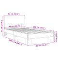 vidaXL Posteľný rám dymový dub 90x200 cm kompozitné drevo a kov