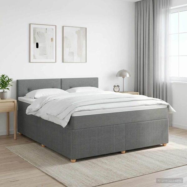 vidaXL Posteľ boxspring s matracom Tmavosivá 140 x 200 cm Látka