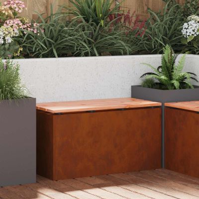 vidaXL Záhradná lavička 2 -Seater 80 x 40 x 43 cm Hrdzavý Obdĺžnikový