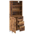 vidaXL Highboard 2 ks Staré drevo 69,5 x 32,5 x 180 cm