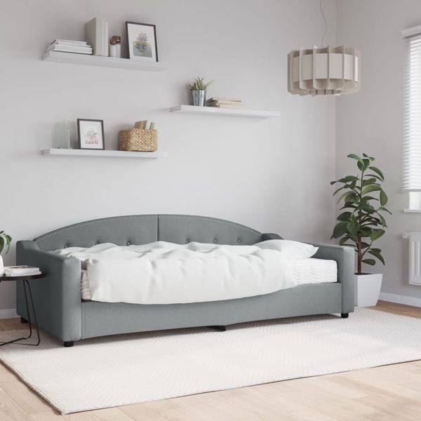 vidaXL Denná posteľ s matracom bledosivá 100x200 cm látka