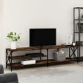 vidaXL TV skrinka dymový dub 200x40x50 cm kompozitné drevo a kov