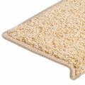 vidaXL Schodové rohože 30 ks 65x21x4 cm krémové s obdĺžnikovým okrajom