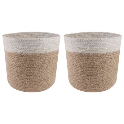 vidaXL Súprava kvetináčov 2 pcs Prírodná a biela Ø 21 x 21 cm