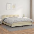 vidaXL Boxspring posteľ s matracom krémová 160x200 cm umelá koža