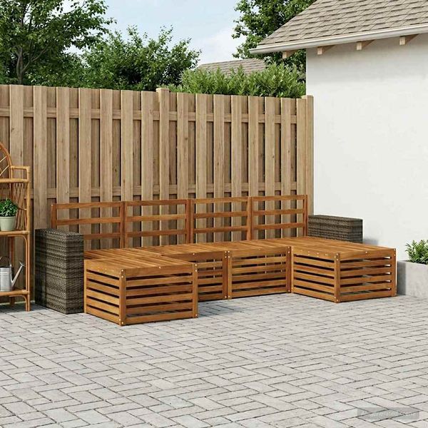 vidaXL Súpravy pohoviek 6 pcs Prírodná Pevné akáciové drevo
