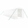 vidaXL Fóliovník s oceľovým rámom biely 20 m² 10x2x2 m