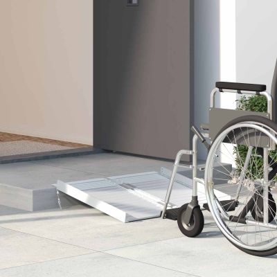 vidaXL Ramp for wheelchair 270 kg Strieborná 62 x 73 x 5 cm Hliník