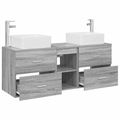 vidaXL Set kabinetov do kúpeľne 3 ks Sivý Sonoma 49,5 x 41 x 63 cm