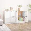 vidaXL Komody 2 ks lesklé biele 60x30x70 cm spracované drevo