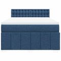 vidaXL Boxspring posteľ s matracom modrý 140x190 cm látka