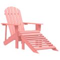 vidaXL Záhradná stolička Adirondack s otomanom jedľový masív ružová
