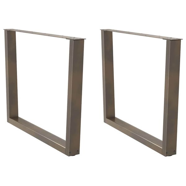 vidaXL Nohy k jedálenskému stolu v tvare V, 2 ks, prírodná oceľ, 100 x (72-73,3) cm, oceľ