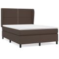 vidaXL Boxspring posteľ s matracom hnedá 140x190 cm umelá koža