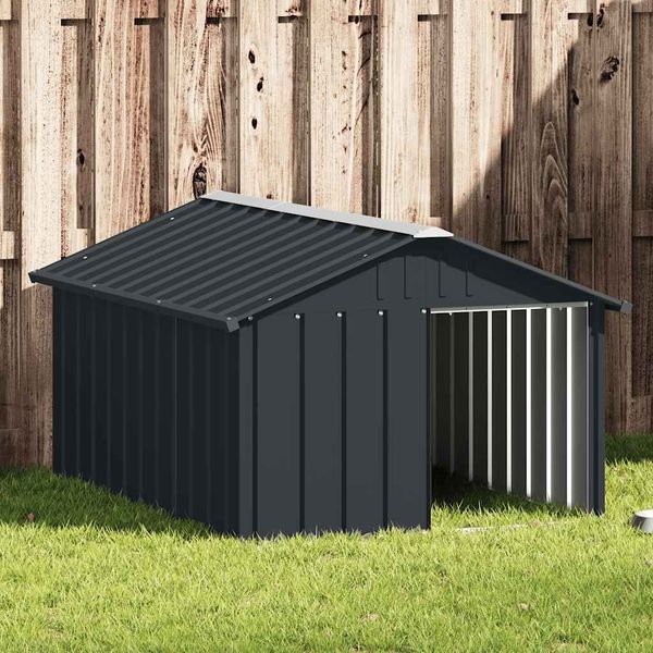 vidaXL Búda pre psa antracitová 116,5x153x81,5 cm pozinkovaná oceľ