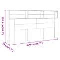 vidaXL Čelo postele so skrinkou hnedý dub 200x19x103,5 cm