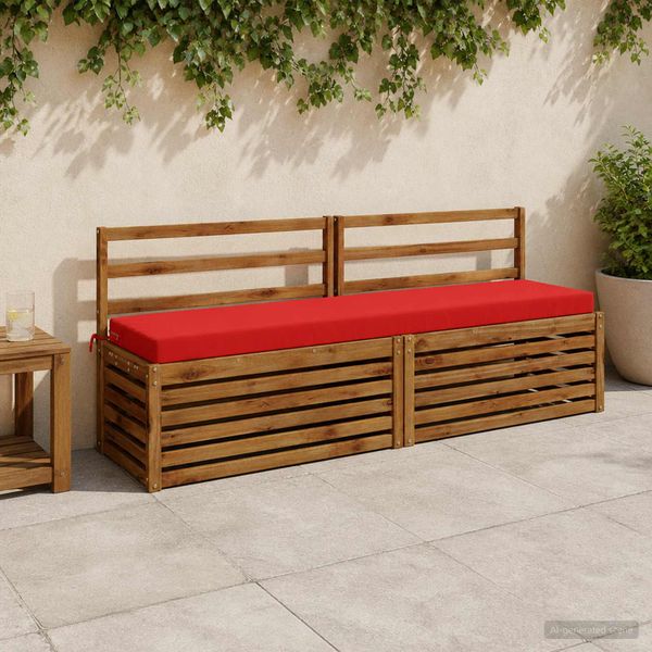 vidaXL Vankúš na lavičku SOEST 100% polyester Červená 200 x 40 x 8 cm