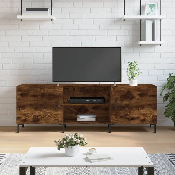 vidaXL TV skrinka dymový dub 150x30x50 cm kompozitné drevo