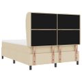 vidaXL Posteľ s pružinovým rámom s matracmi Krémová 140 x 190 cm látka