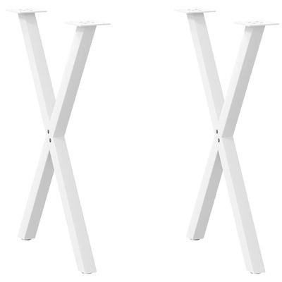 vidaXL Nohy k jedálenskému stolu v tvare X, 2 ks, biele, 50 x (72-73) cm, oceľové