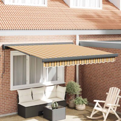 vidaXL Sklopná markíza Viacfarebný 350 x 250 cm Plátno a hliník