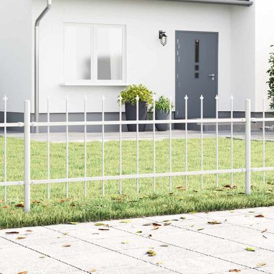 vidaXL Záhradný plot Woerden Biela 1,7 x 0,6 m Práškovaná oceľ