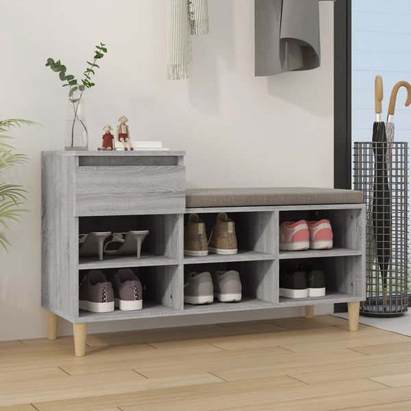 vidaXL Botník sivý dub sonoma 102x36x60 cm spracované drevo