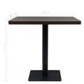 vidaXL Bistro stolík, MDF a oceľ, štvorcový, 80x80x75 cm, tmavý popolový