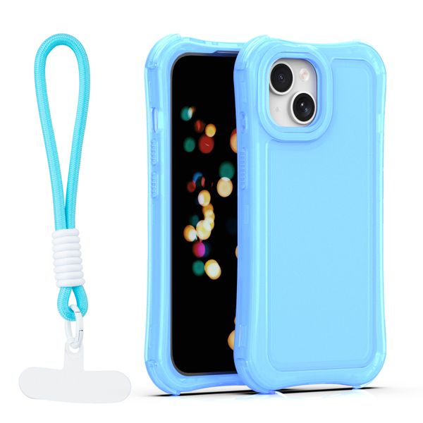 Puzdro Safepop s popruhom pre iPhone 15 6,1" modrá