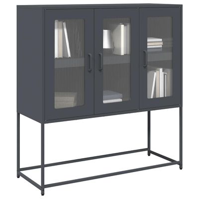vidaXL Komoda antracitová 100,5x39x107 cm oceľ valcovaná za studena