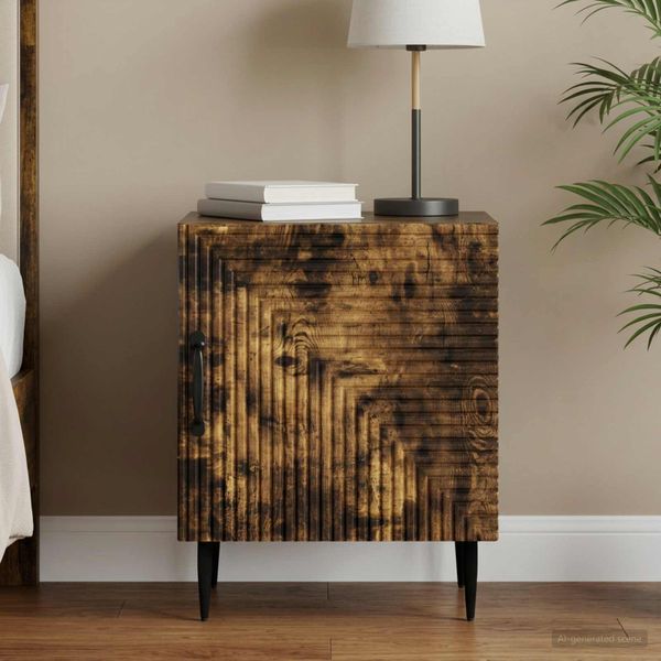 vidaXL Nočný stolík Dymový dub 43 x 34,5 x 50 cm Kompozitné drevo