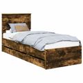 vidaXL Rám postele Dymová dub 75 x 190 cm Inžinierske drevo
