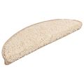 vidaXL Schodové rohože 15 ks 56x17x3 cm krémové, polkruhové