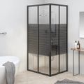 vidaXL Pruhovaný sprchový kút ESG 90x70x180 cm čierna