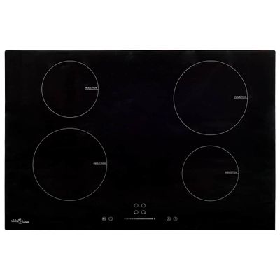 vidaXL Indukčná varná doska, 4 platničky, dotyková, sklo 77 cm 7000 W