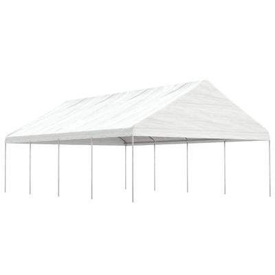 vidaXL Altánok so strechou, biely 8,92x5,88x3,75 m, polyetylén